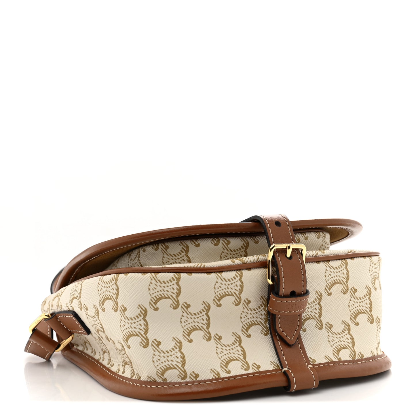 Triomphe Canvas Medium Folco Bag White