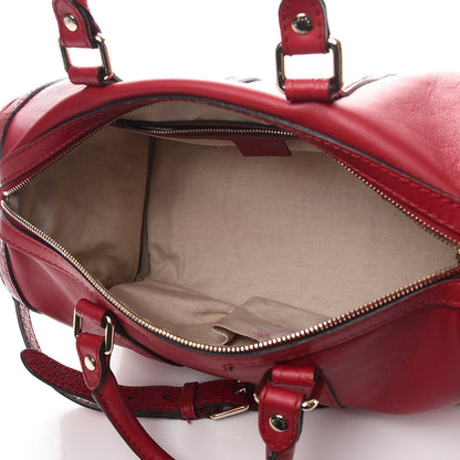 Gucci Calfskin Microguccissima Trim Medium Boston Raspberry Red 6 of 12
