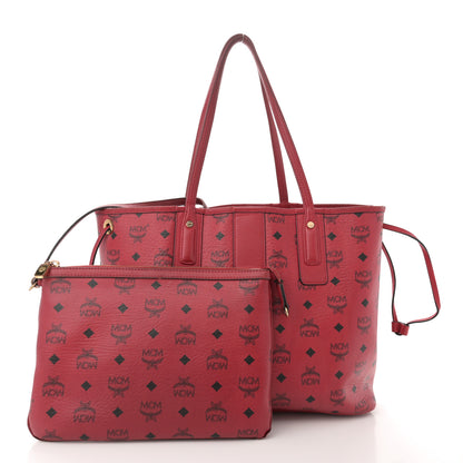 MCM Visetos Medium Liz Reversible Shopper Tote Ruby Red 4 of 26