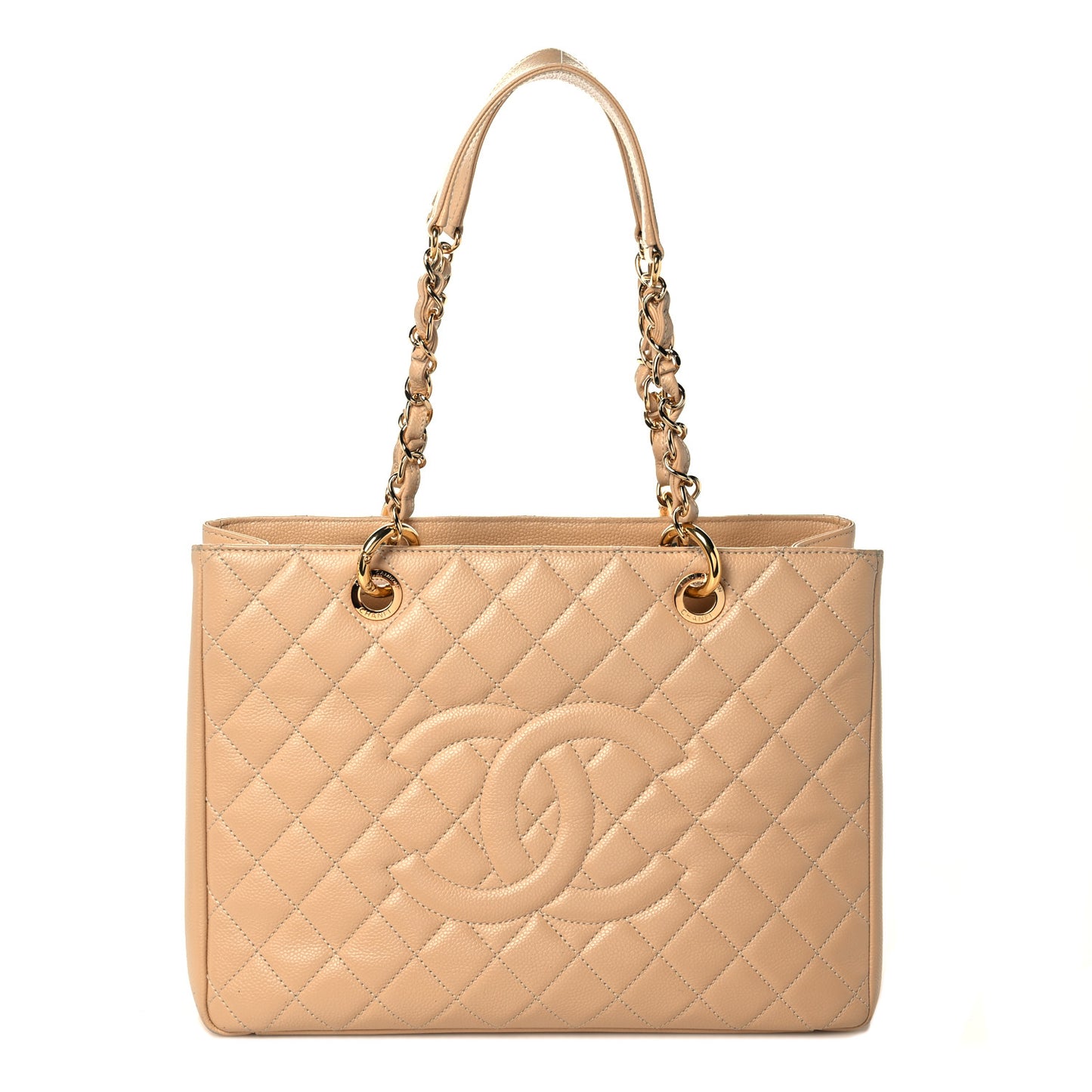 Caviar Quilted Grand Shopping Tote GST Beige