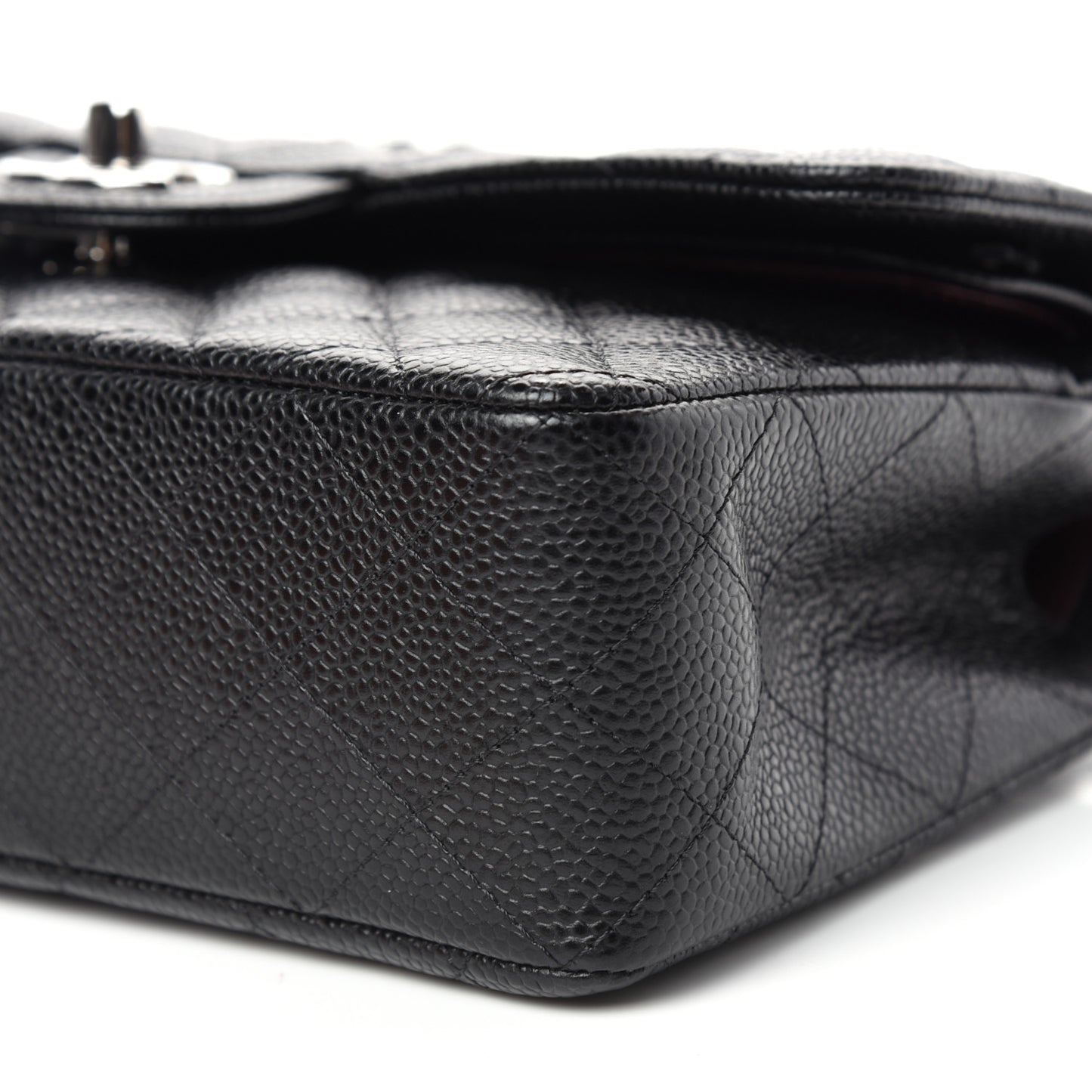 Caviar Quilted Small Double Flap Black