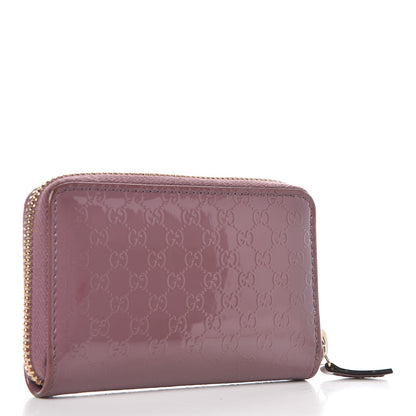 Gucci Patent Microguccissima Zip Around Card Case Mauve 3 of 10