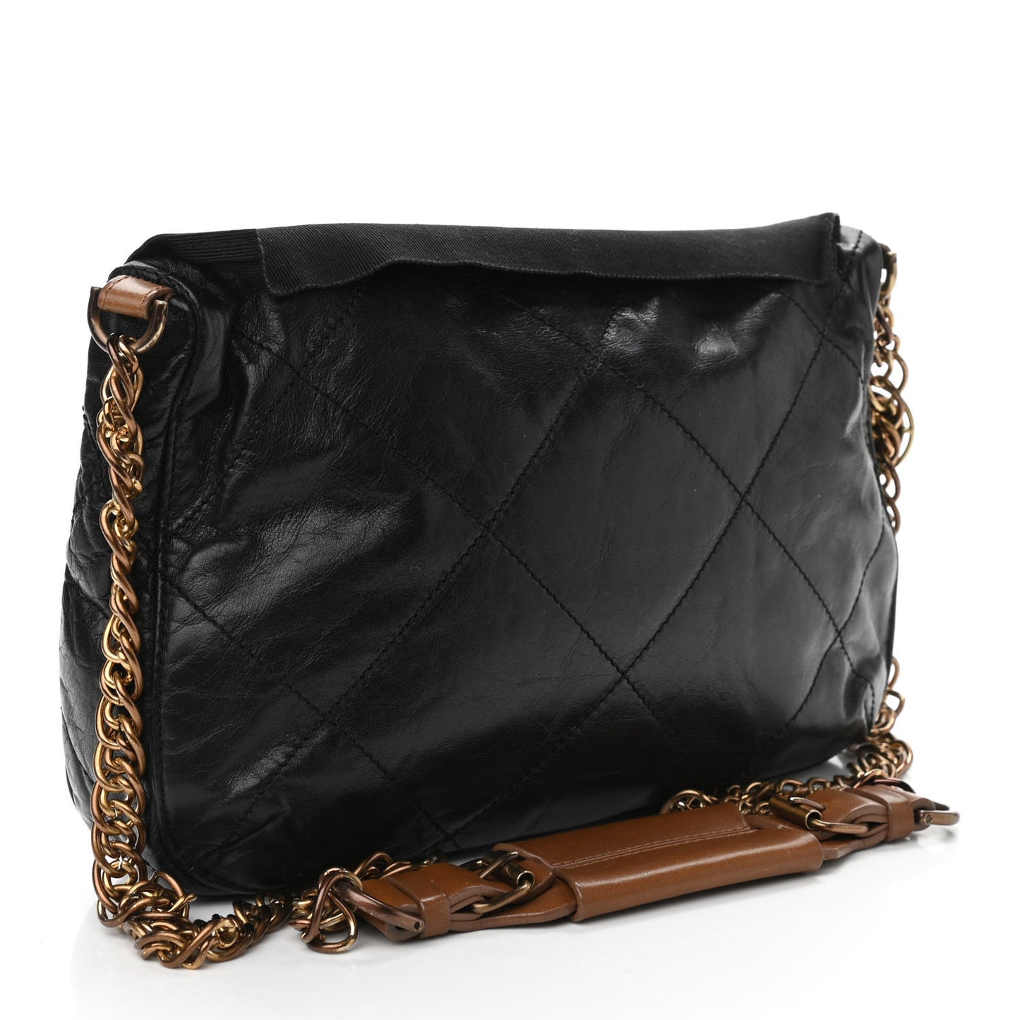 Lambskin Quilted Amalia Crossbody Bag Black