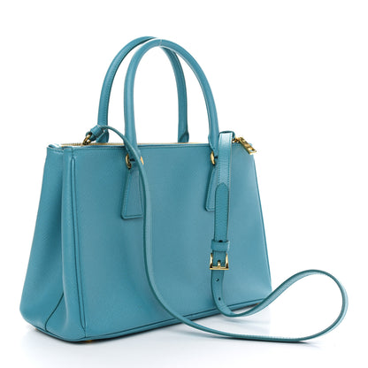 Prada Saffiano Lux Small Double Zip Tote Turchese 2 of 7