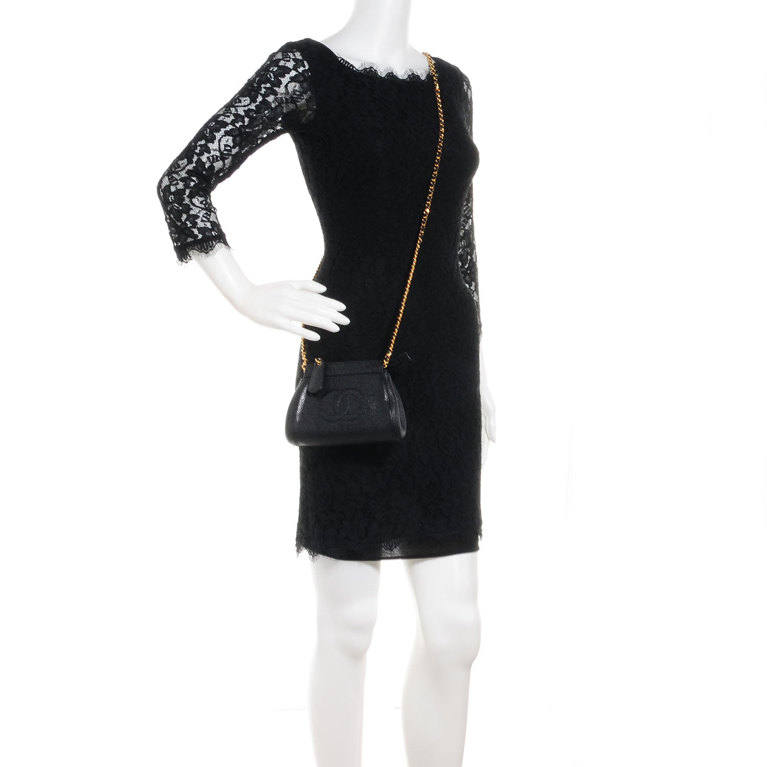 Chanel Caviar CC Shoulder Bag Black 2 of 7