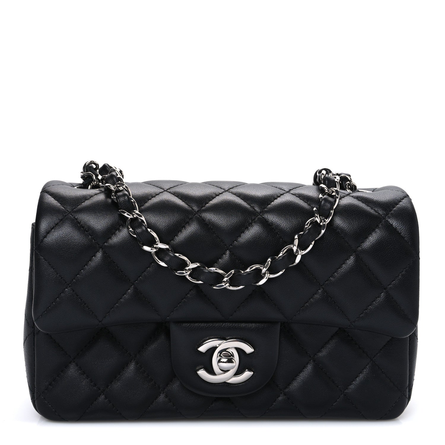 Chanel Lambskin Quilted Mini Rectangular Flap Black 1 of 11