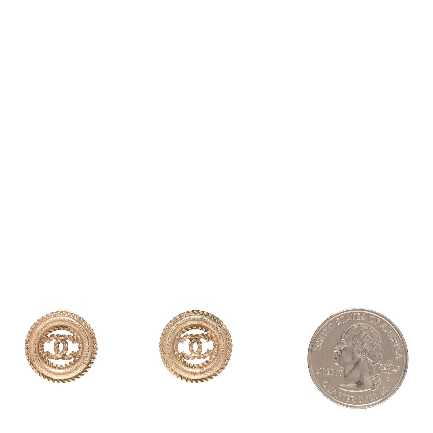 Chanel Twisted CC Round Earrings Gold 2 of 5