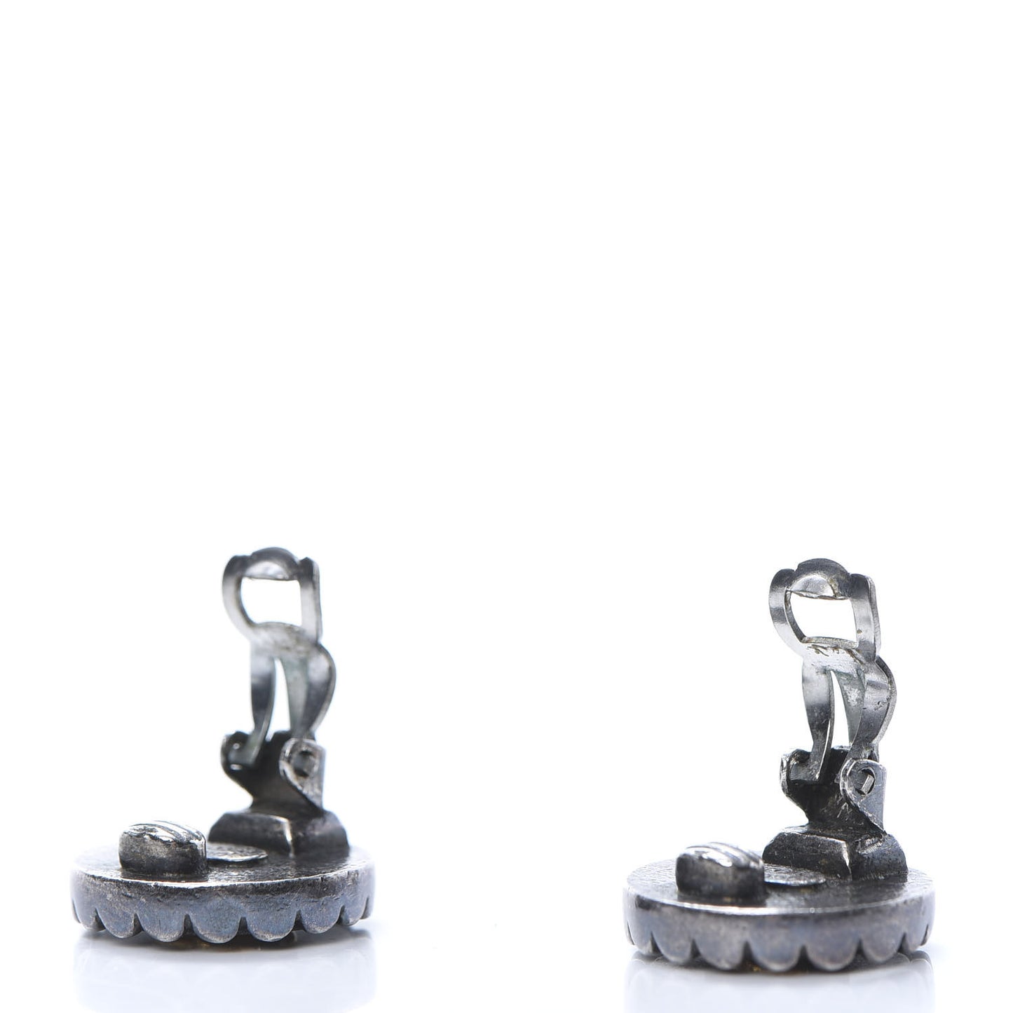 Ruthenium CC Round Clip On Earrings Gold Black