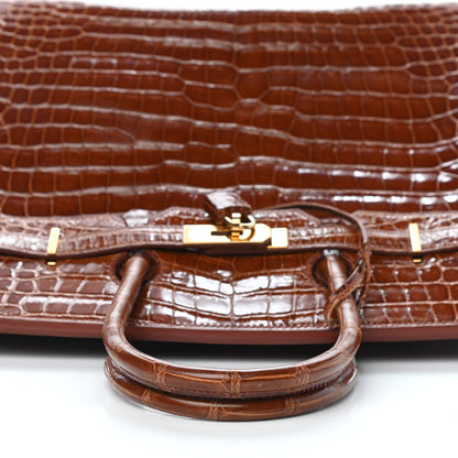 Hermes Shiny Porosus Crocodile Birkin 35 Etrusque 12 of 35