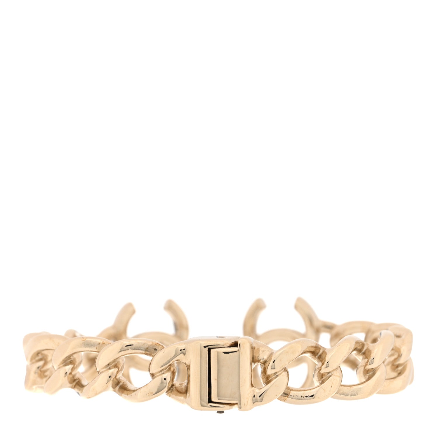 Chanel Metal CC Chain Link Cuff Bracelet Gold 3 of 5