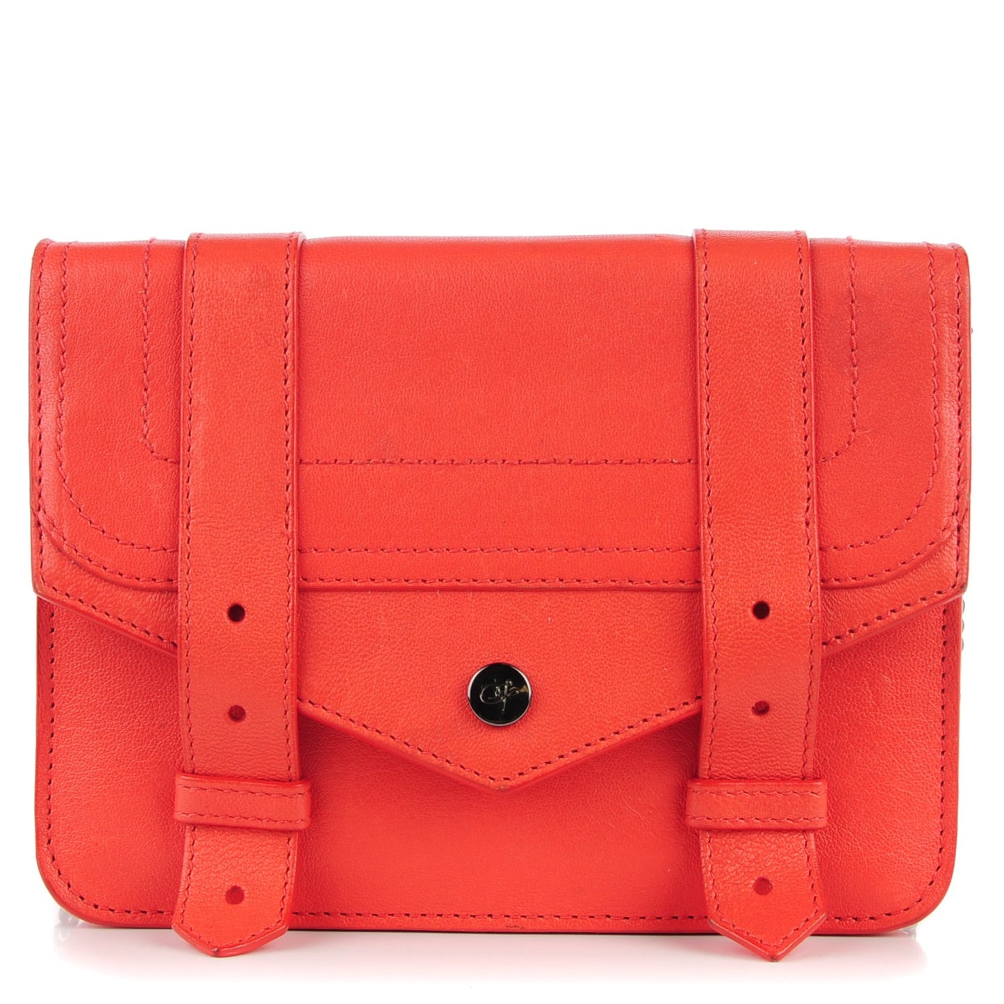 Lambskin PS1 Large Chain Wallet Deep Coral