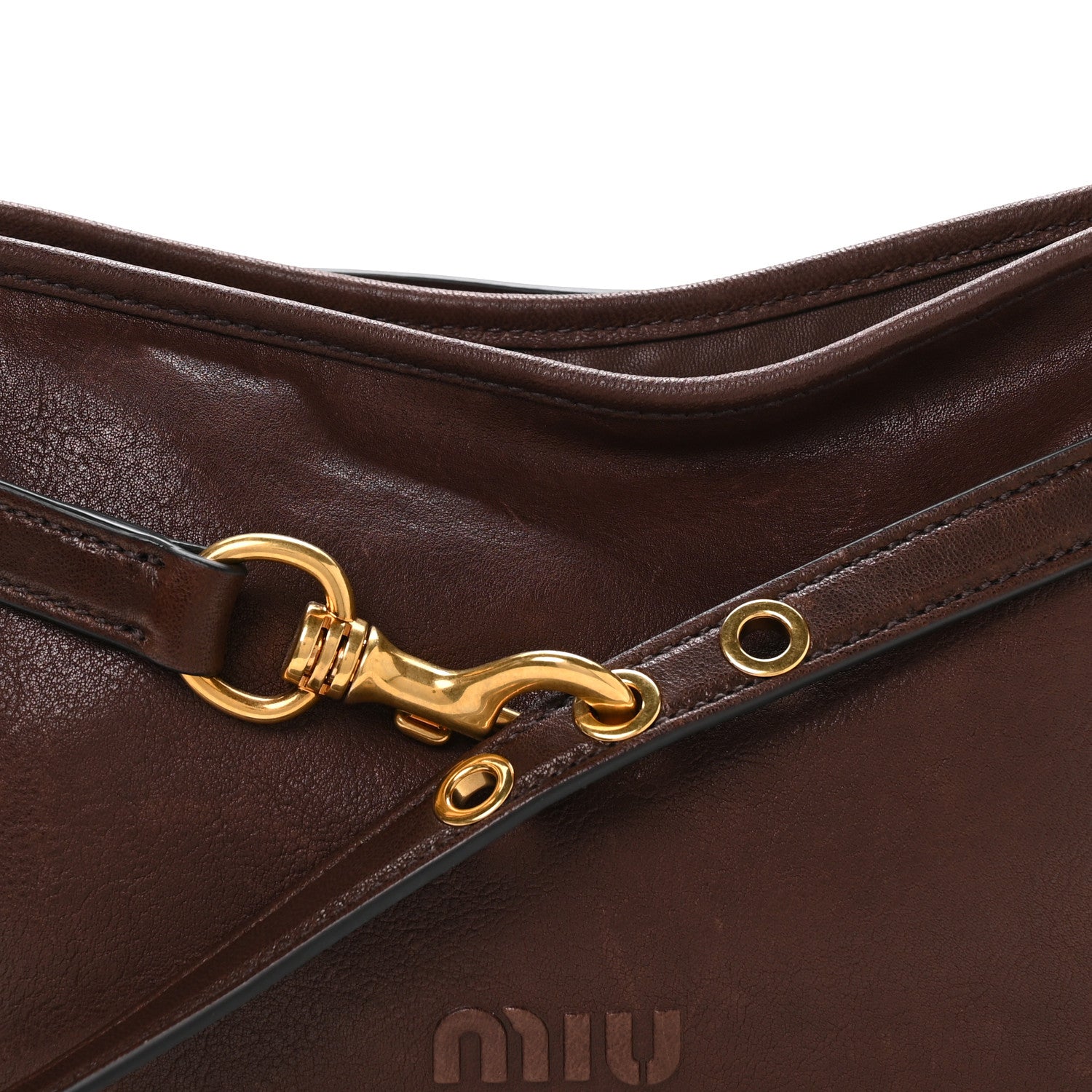 Miu Miu Nappa Aviator Regular Aventure Shoulder Bag Briarwood 7 of 9