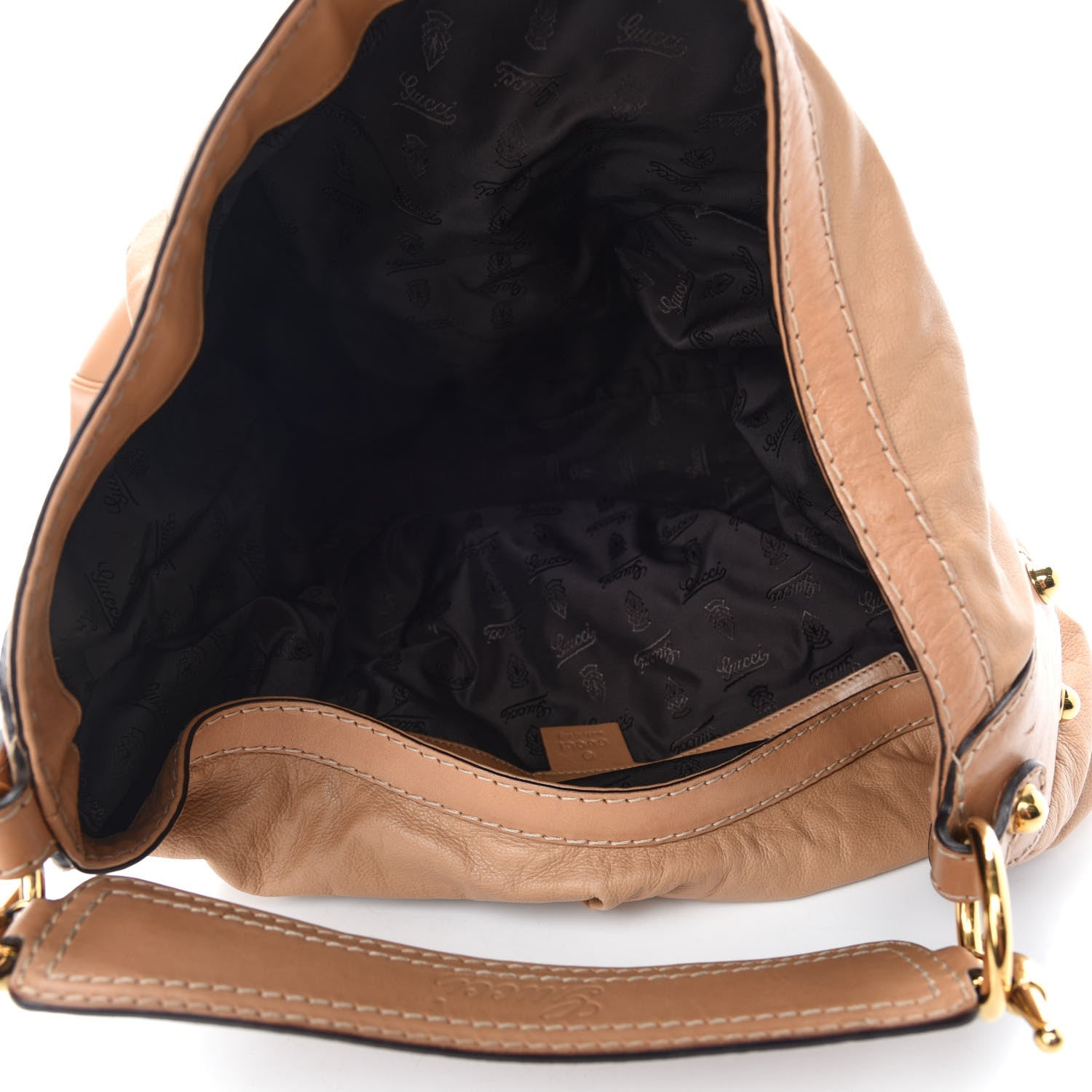 Gucci Calfskin Large Jockey Hobo Tan 5 of 10