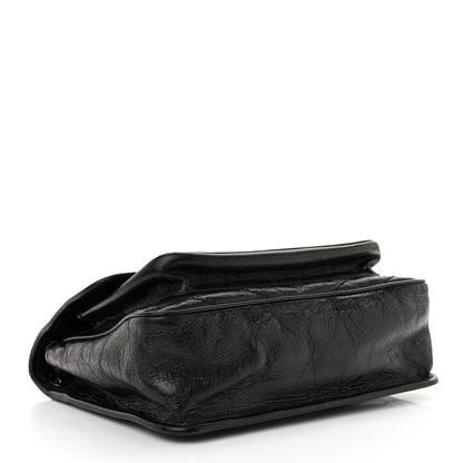 Saint Laurent Crinkled Calfskin Matelasse Monogram Medium Niki Chain Satchel Black 4 of 10