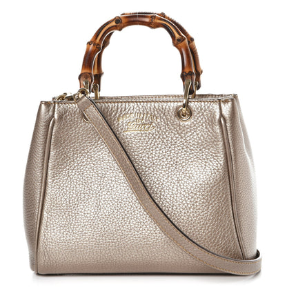 Gucci Metallic Calfskin Mini Bamboo Shopper Tote Golden Beige 1 of 11