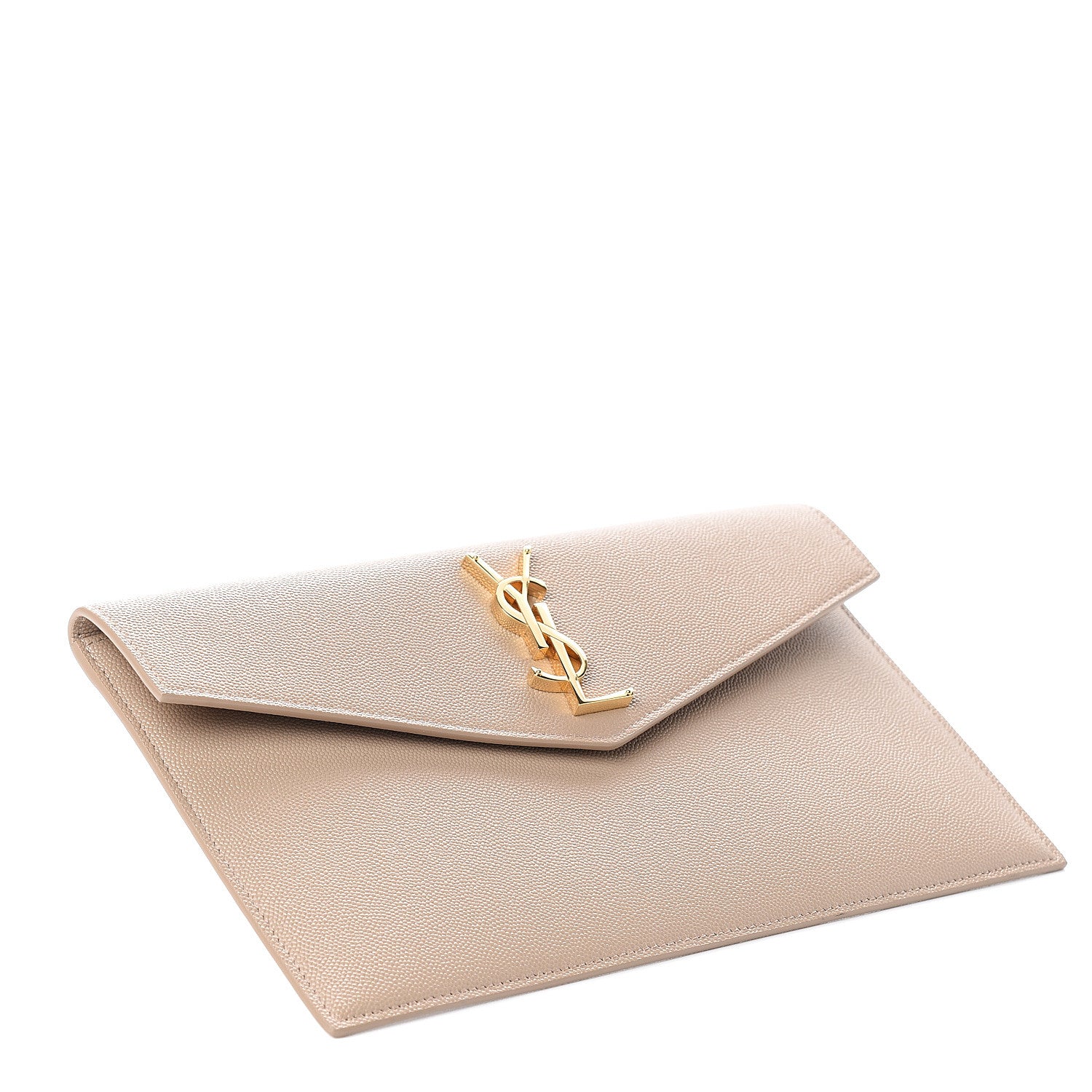 Saint Laurent Grain De Poudre Uptown Pouch Dark Beige 3 of 6