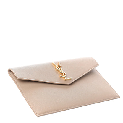 Saint Laurent Grain De Poudre Uptown Pouch Dark Beige 3 of 6