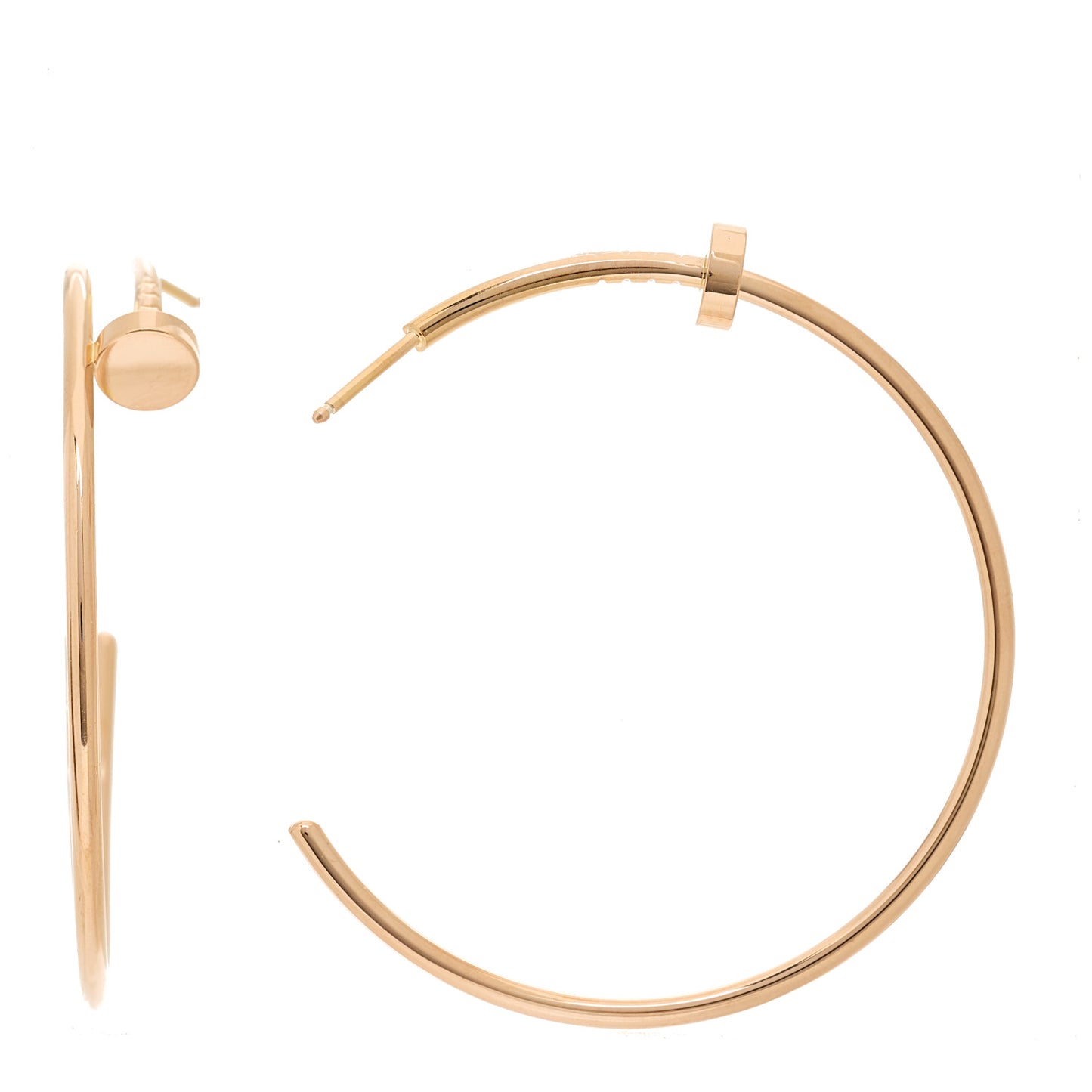 18K Pink Gold Large Juste Un Clou Hoop Earrings