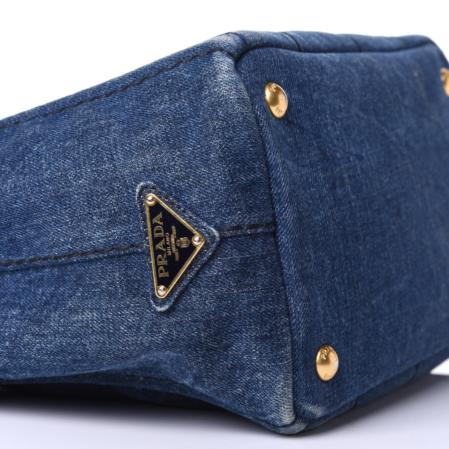 Prada Denim Small Logo Tote Avio 9 of 11