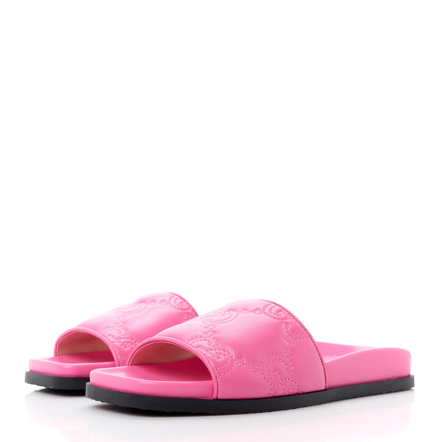 Gucci Nappa GG Matelasse Flat Slide Sandals 35 Bon Bon 3 of 8