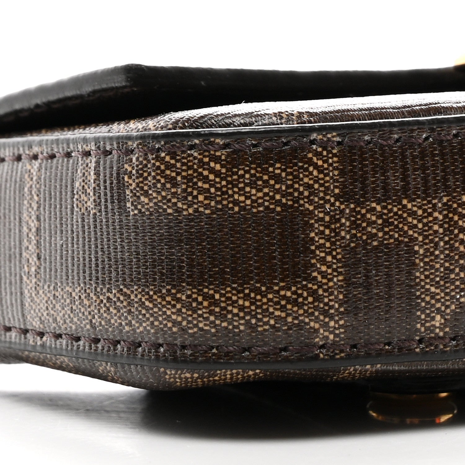 Fendi Glazed Fabric FF 1974 Belt Hip Belt Baguette Bag Mogano Panna 9 of 10