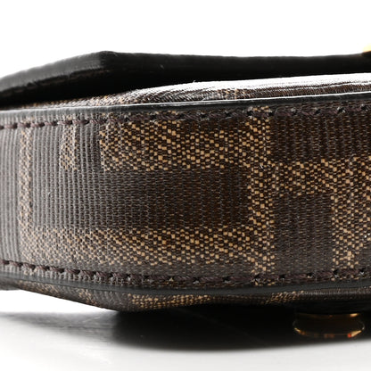 Fendi Glazed Fabric FF 1974 Belt Hip Belt Baguette Bag Mogano Panna 9 of 10