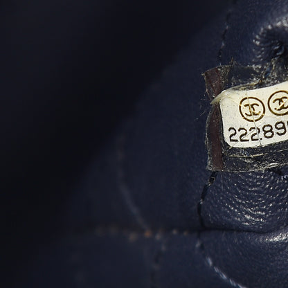 Chanel Calfskin Stitched Large Urban Luxury Drawstring Backpack Navy Blue 7 of 15