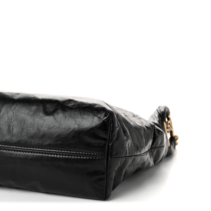 Saint Laurent Crinkled Calfskin Cassandre Hobo Black 9 of 9