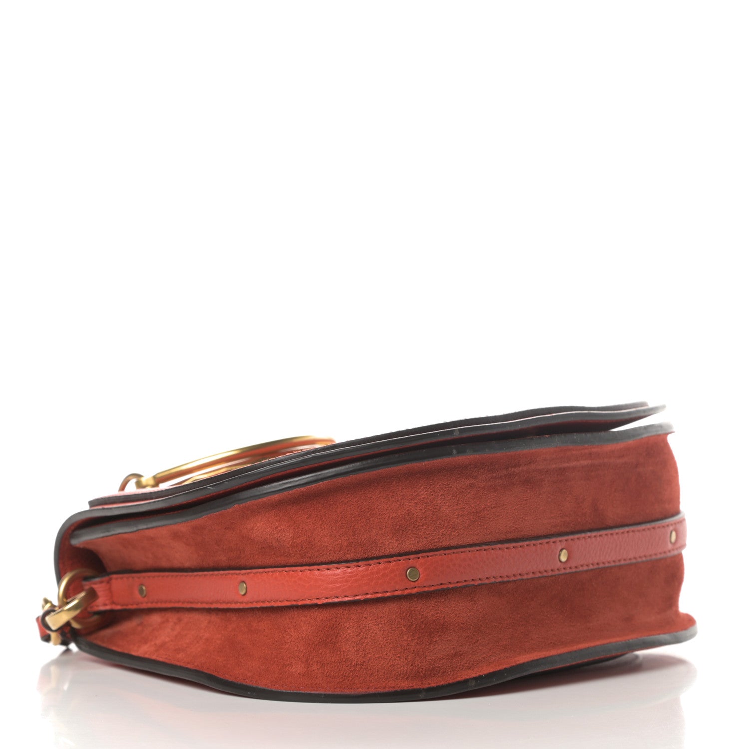 Chloe Calfskin Suede Medium Nile Bracelet Bag Earthy Red 4 of 14