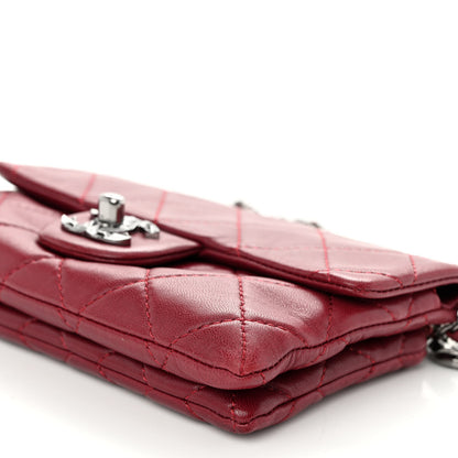 Chanel Lambskin Quilted Mini Mineral Nights Flap Crossbody Bag Dark Red 11 of 11