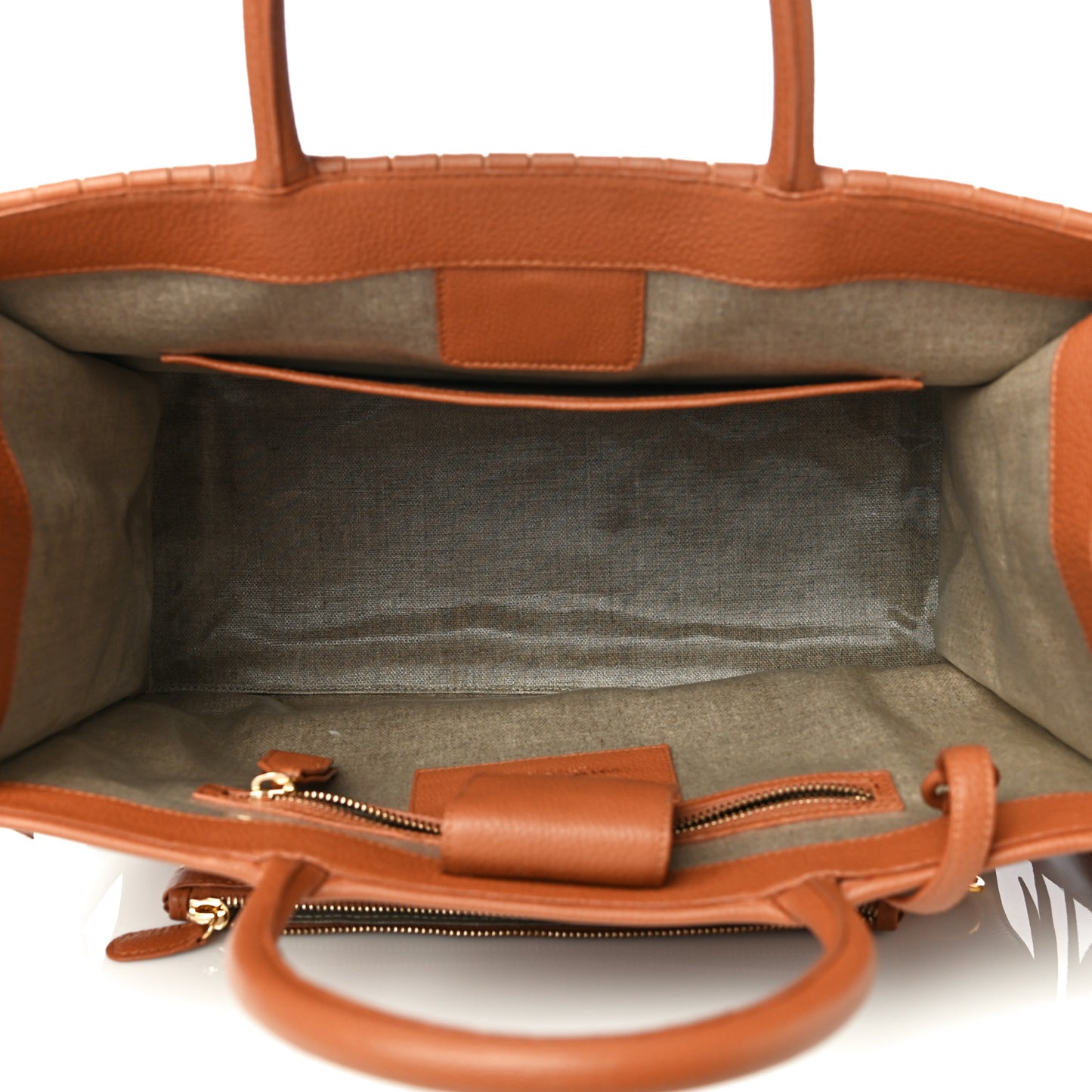 Calfskin Fringe Emma Tote Bag Cognac