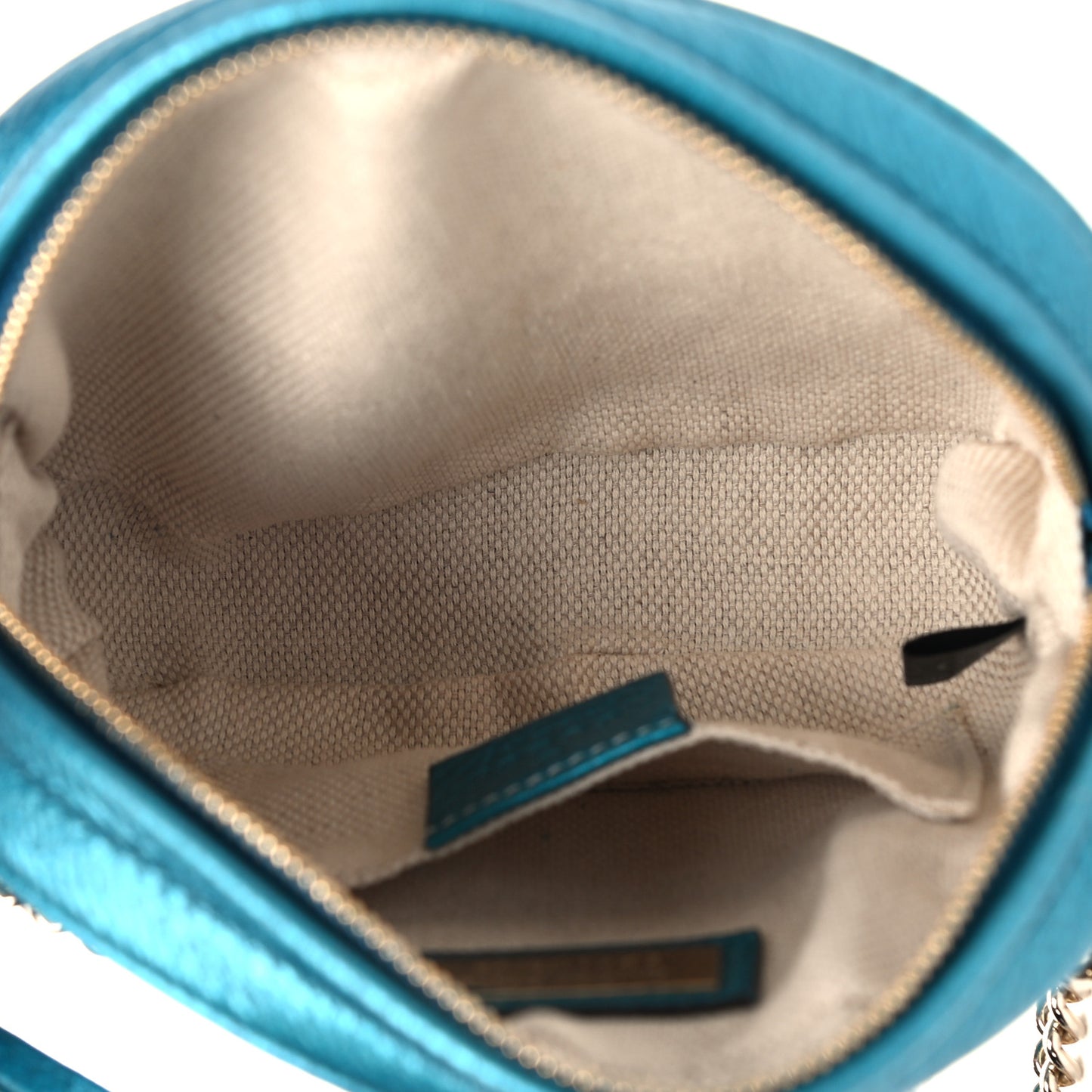 Metallic Cellarius Calfskin Mini Soho Chain Bag Deep Cobalt