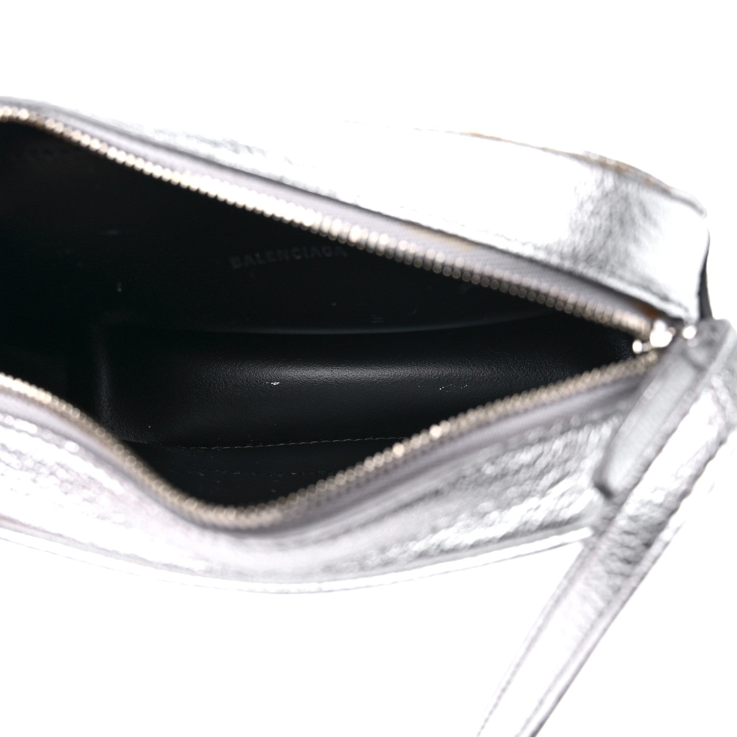 Balenciaga Metallic Goatskin Logo XS Everyday Camera Bag Argent Black 5 of 13