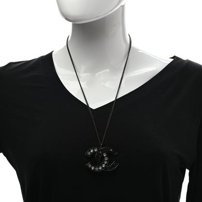 Chanel Ruthenium Crystal CC Necklace Black 2 of 5