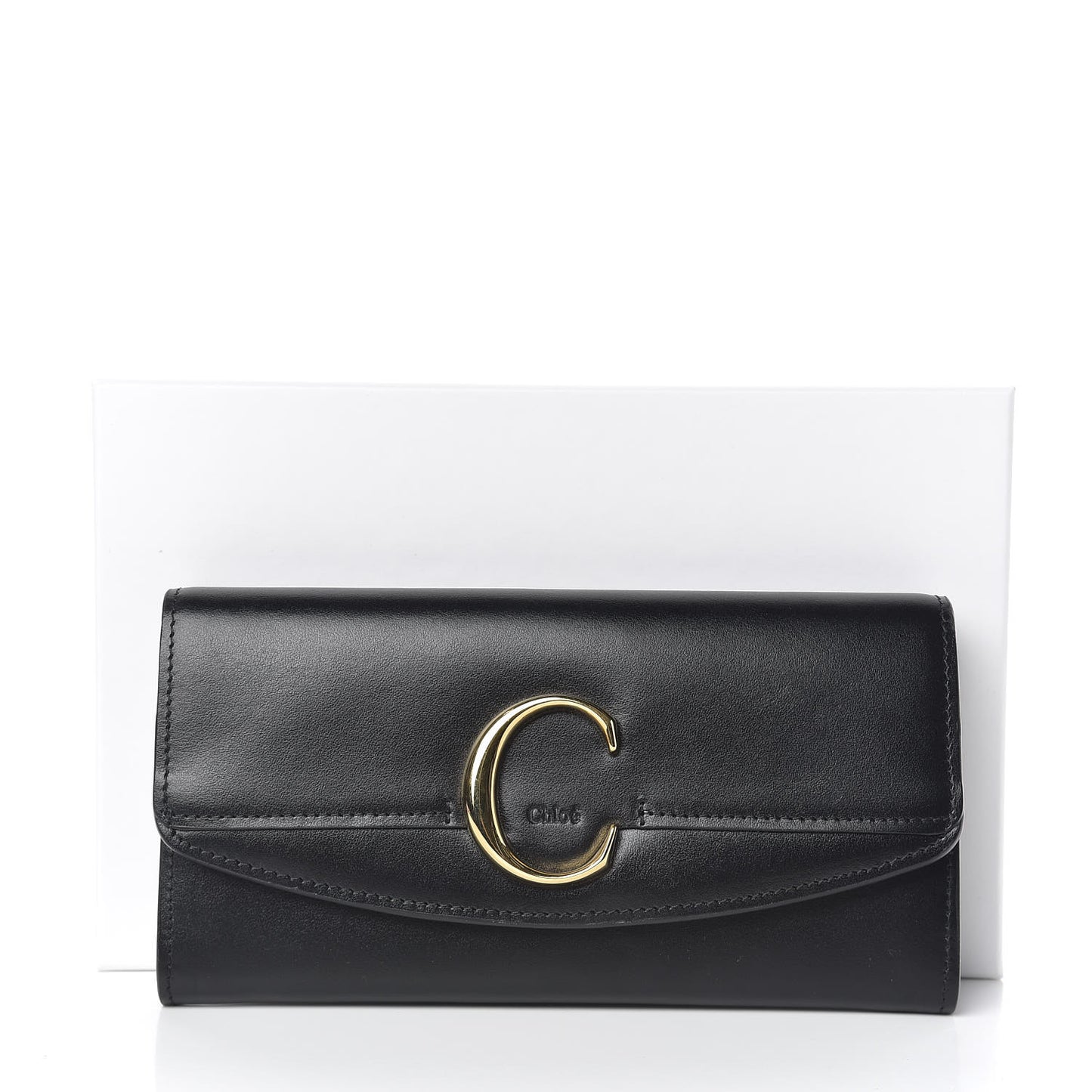 Smooth Calfskin Long Wallet Black