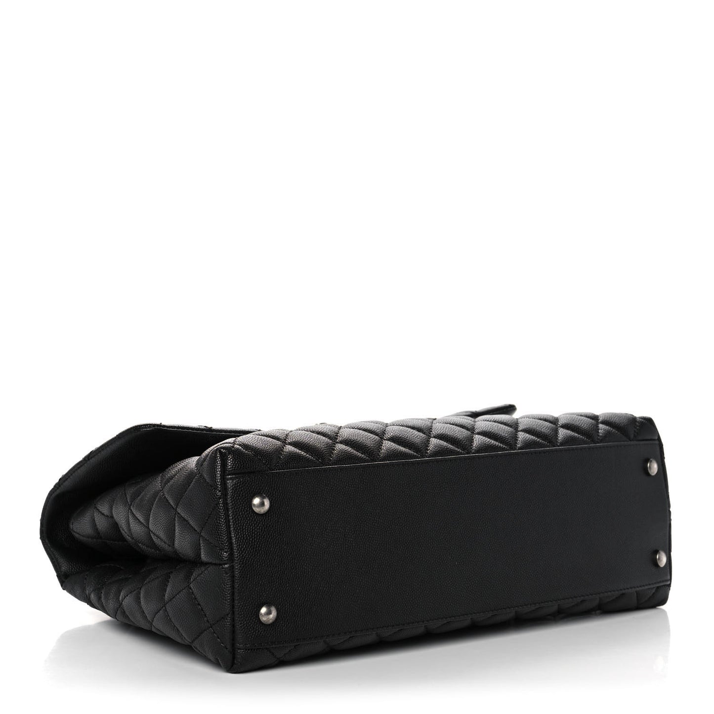 Caviar Lizard Quilted Medium Coco Handle Flap Black Green
