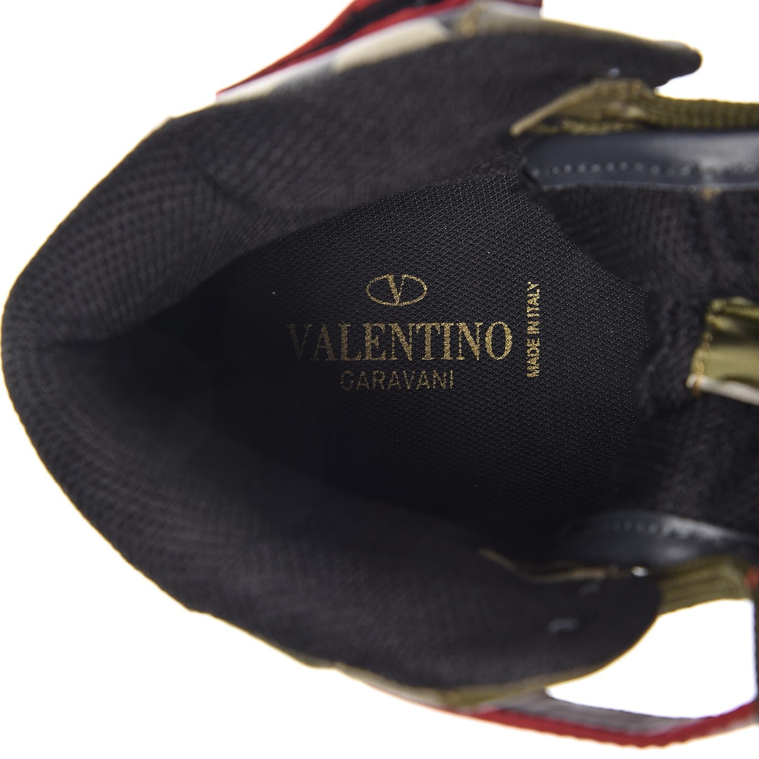 Valentino Garavani Calfskin Canvas Camouflage Rockstud Rock Be Sneakers 39.5 Olive 7 of 10