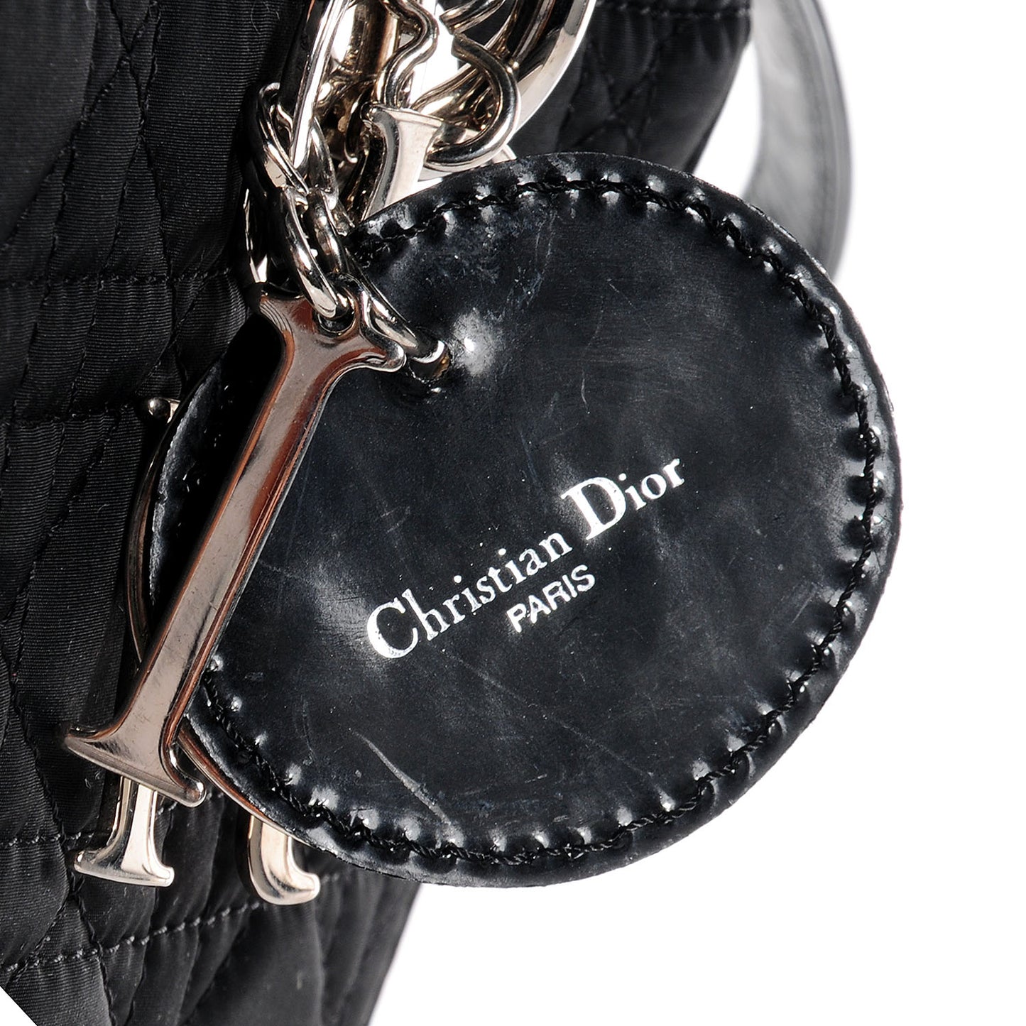 Nylon Cannage Medium Lady Dior Black