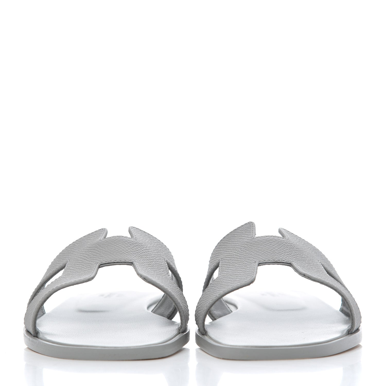 Hermes Epsom Oran Sandals 37 Bleu Glacier 2 of 14