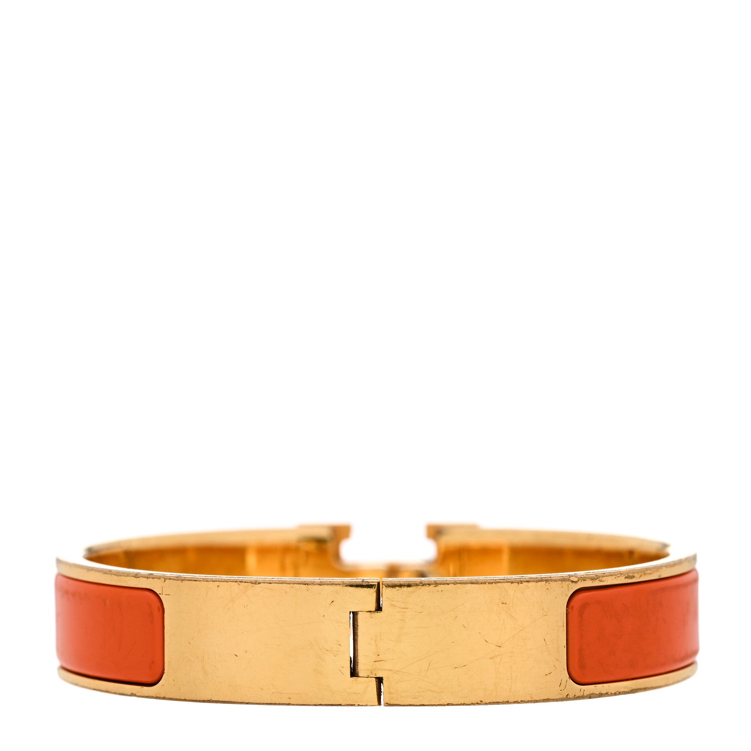 Hermes Enamel Narrow Clic Clac H Bracelet PM Orange 3 of 9