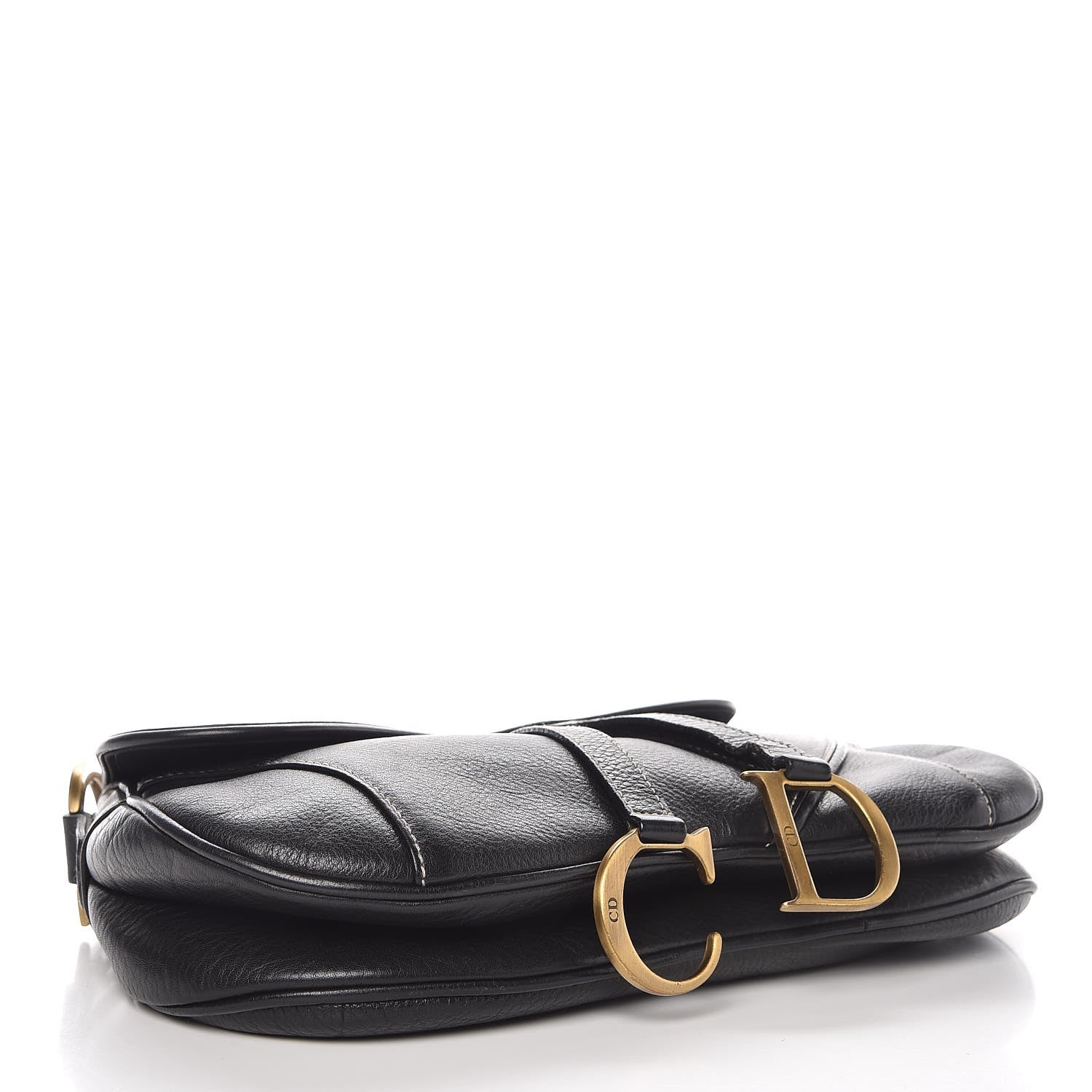 Christian Dior Calfskin Double Saddle Bag Black 4 of 11