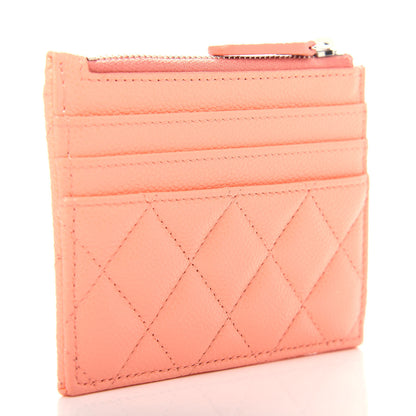 Chanel Caviar Quilted CC Zip Card Holder Orange 3 of 8
