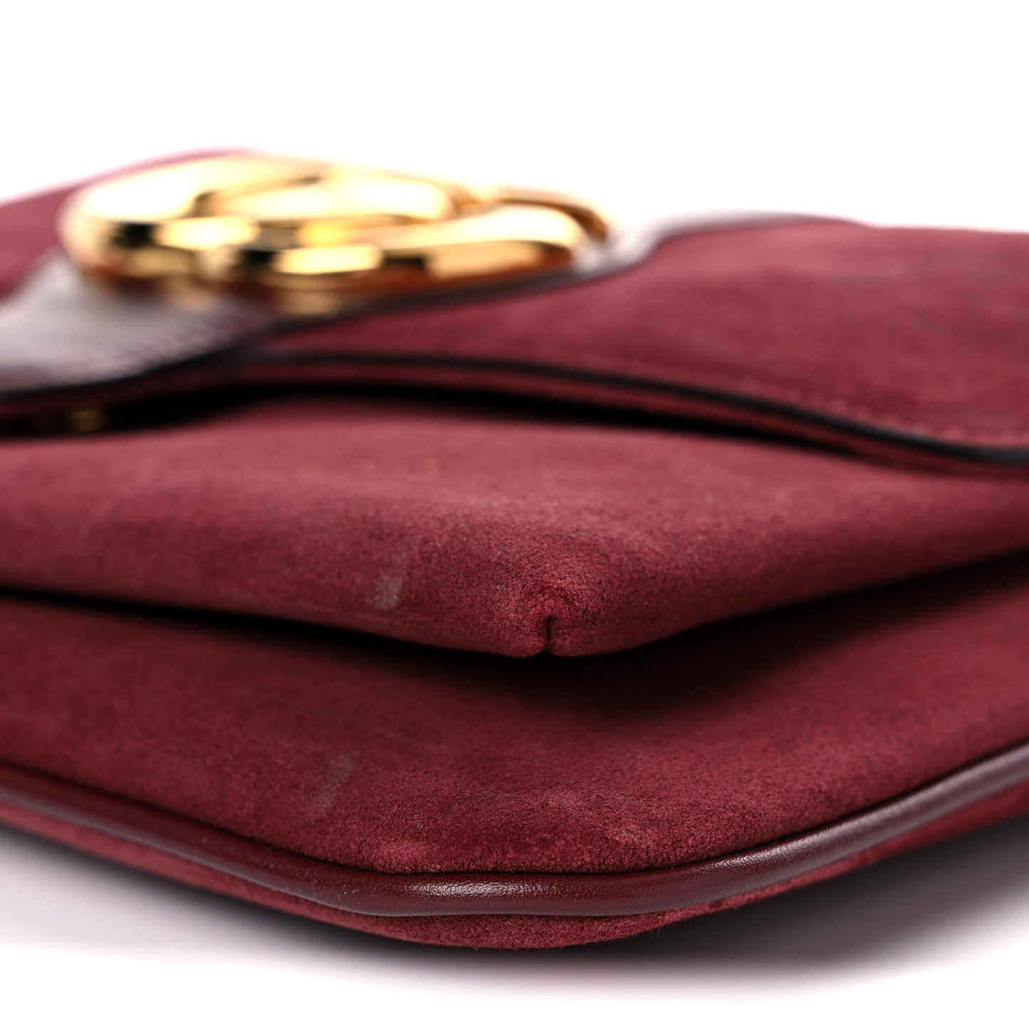 Suede Medium Arli Flap Shoulder Bag Vintage Bordeaux