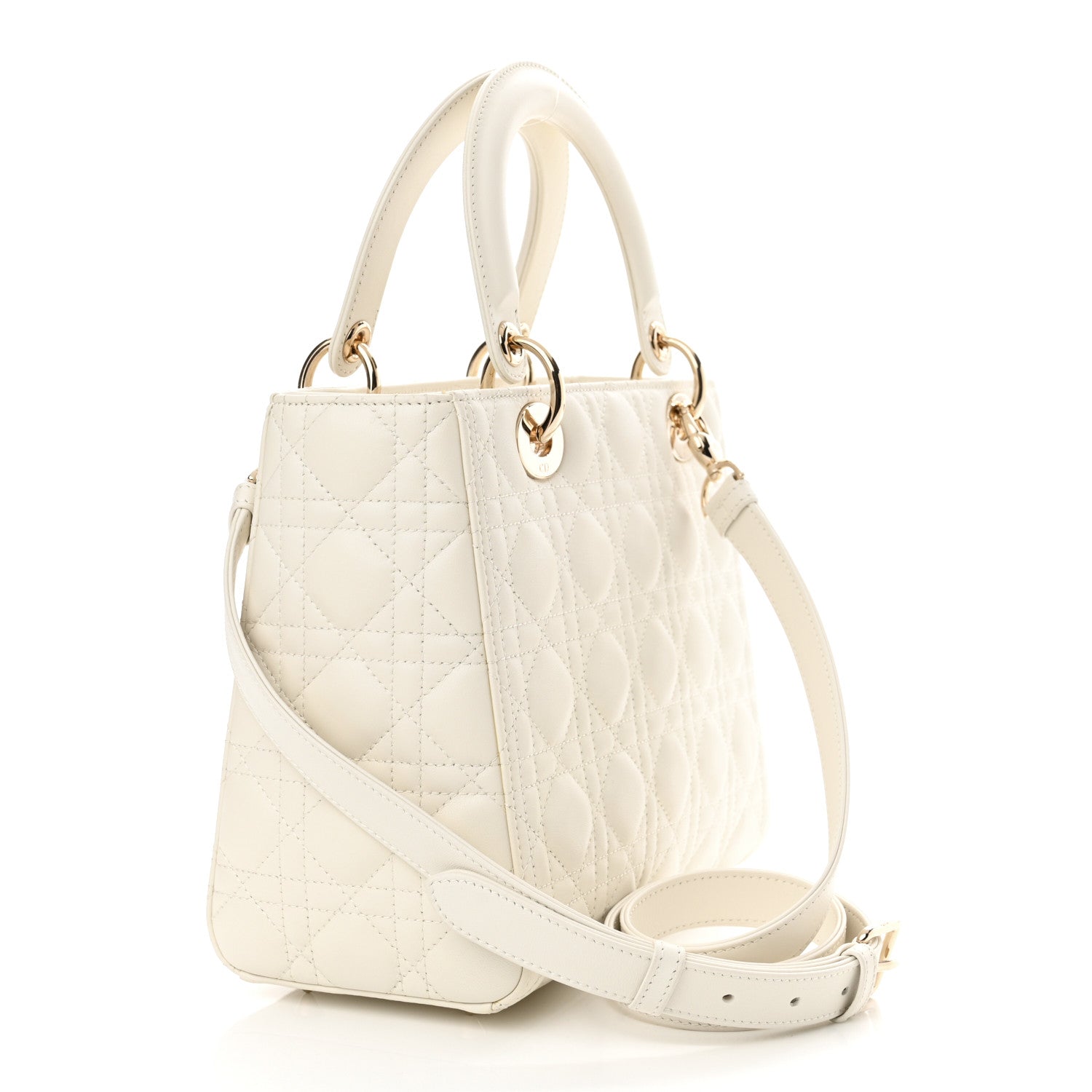 Christian Dior Lambskin Cannage Medium Lady Dior White 3 of 11