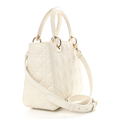 Christian Dior Lambskin Cannage Medium Lady Dior White 3 of 11