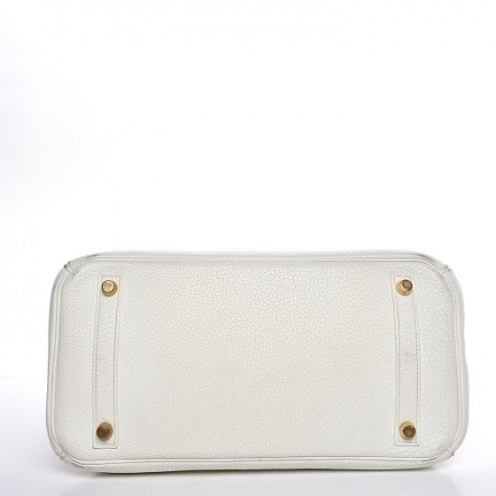 Taurillon Clemence Birkin 30 White