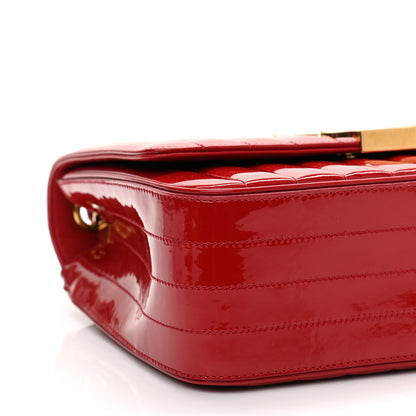 Saint Laurent Patent Matelasse Monogram Large Vicky Chain Bag Rouge Eros 9 of 11