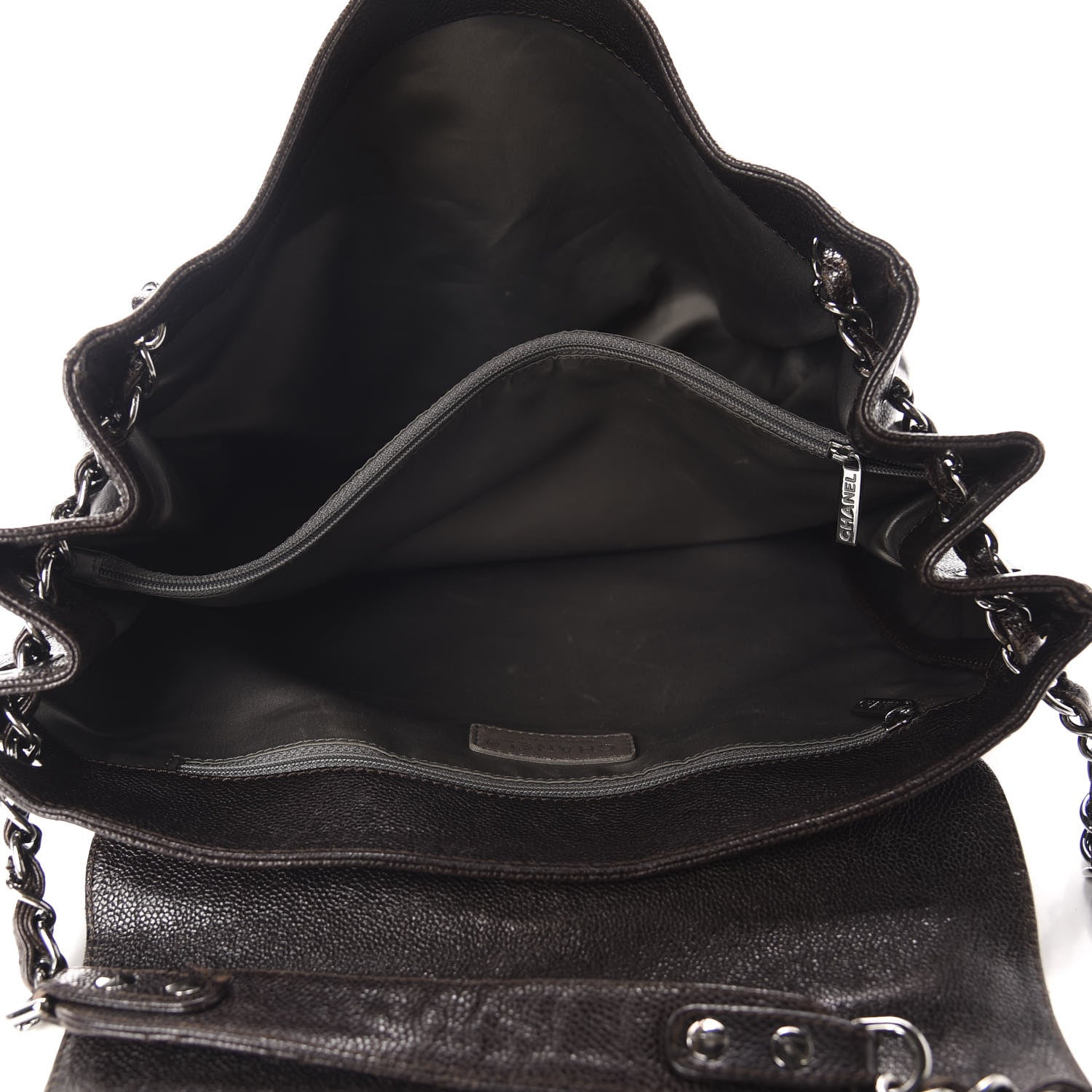 Chanel Glazed Caviar Pocket In The City Tote Brown 5 of 10
