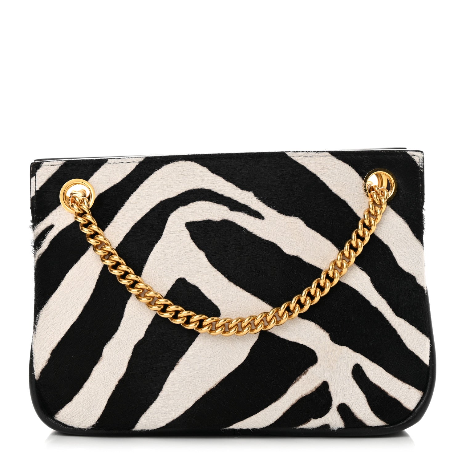 Mulberry Calf Hair Zebra Print Small Chain Crossbody Bag Black 1 of 11