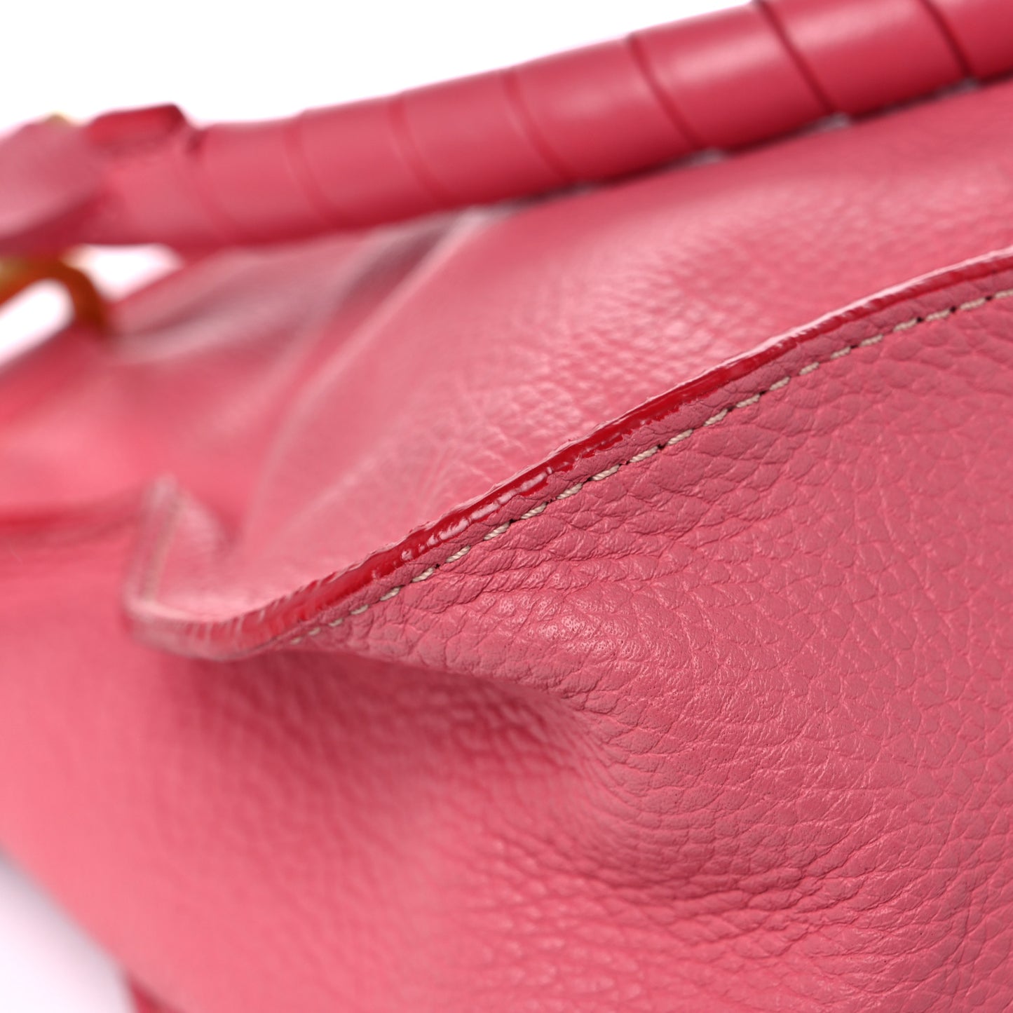 Calfskin Small Marcie Satchel Coral Pop